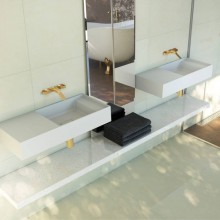 Lavatrio P/ Banheiro e Lavabo Com Mesa Lateral 75cm Sabbia